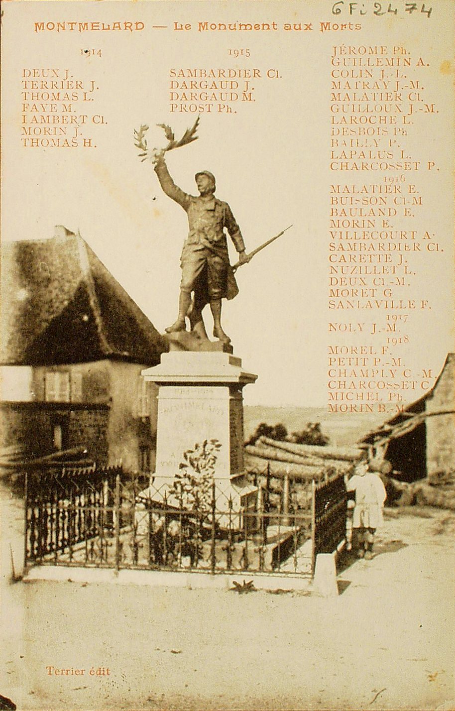 Montmelard. Le monument aux morts.