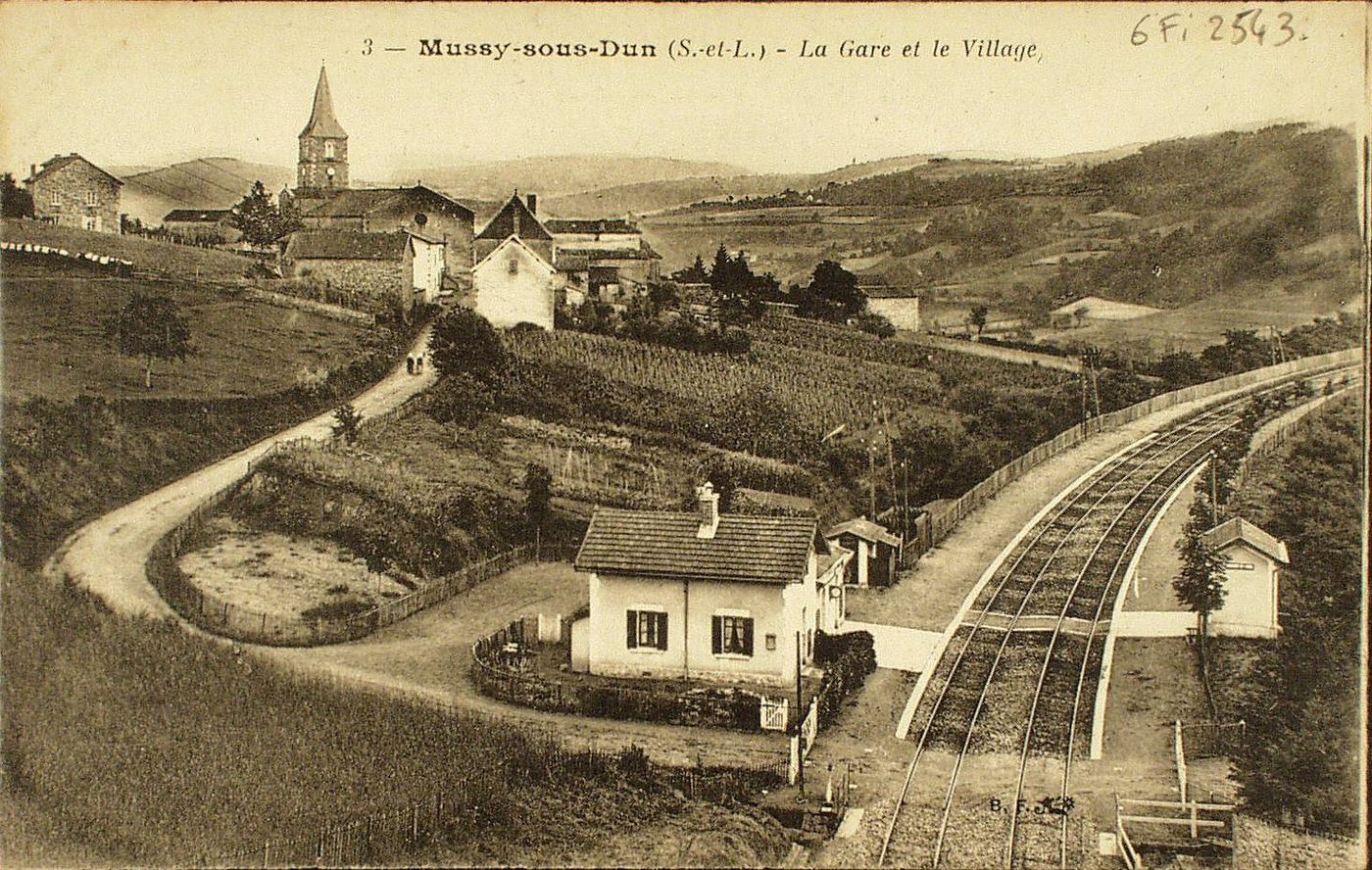 Mussy-sous-Sun. La gare et le village.