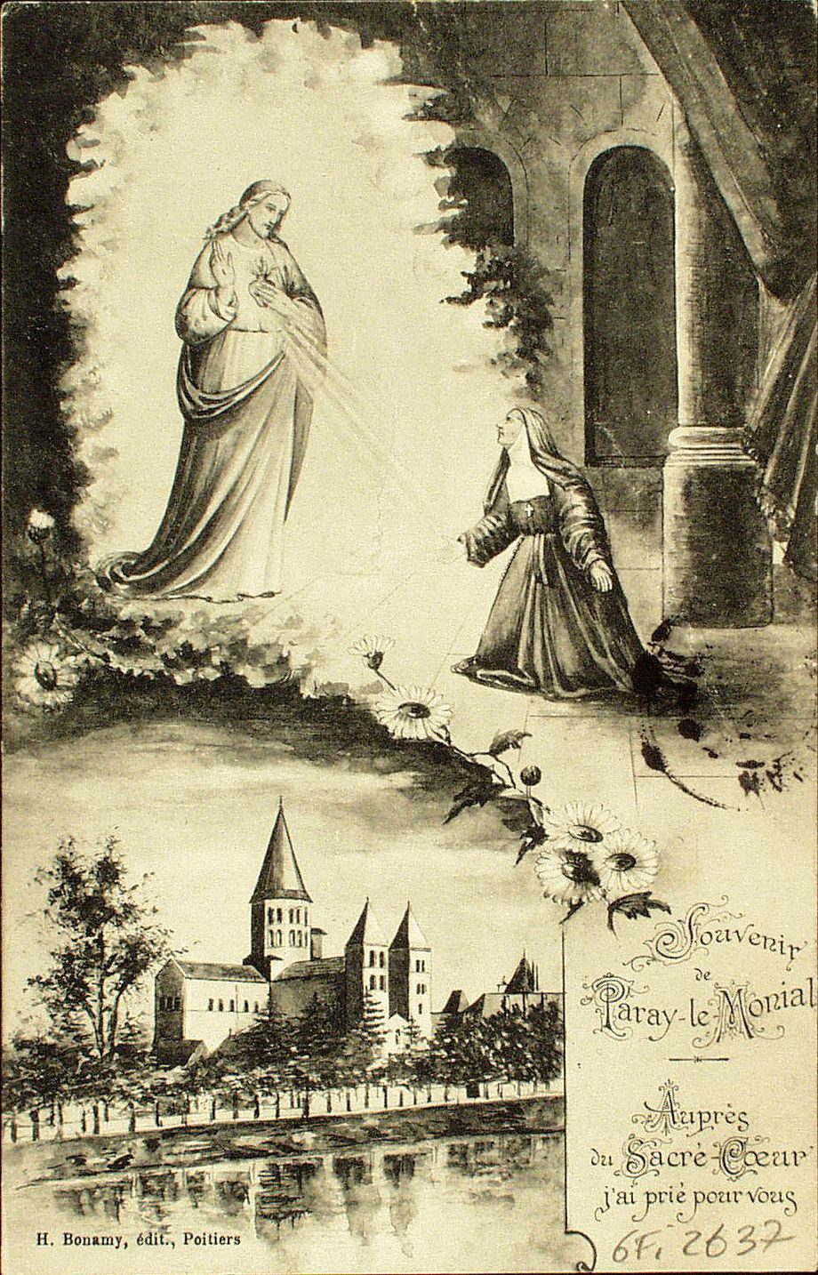 Souvenir de Paray-le-Monial. Auprès du Sacré-Coeur j'ai prié pour vous.