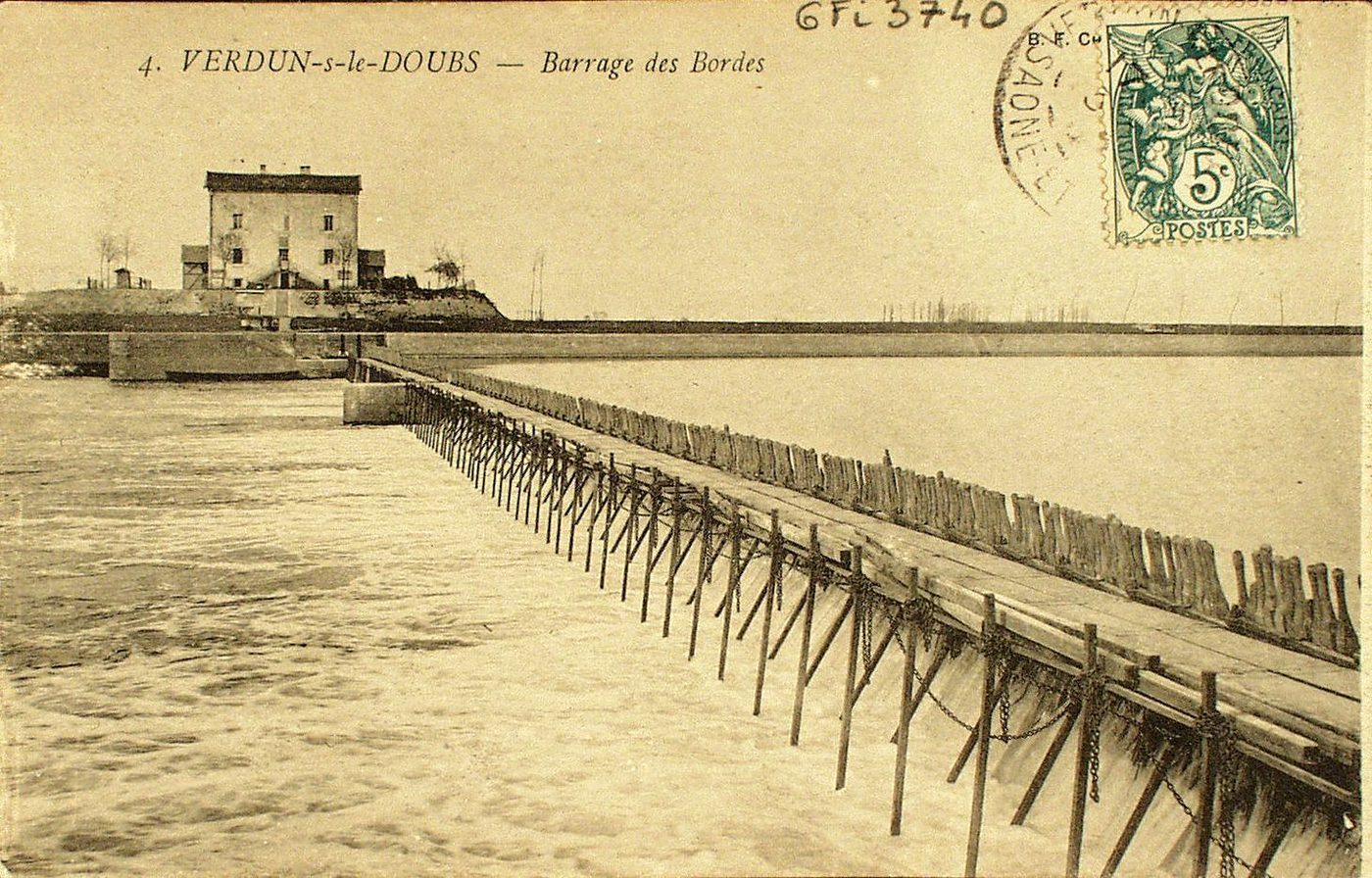Verdun-sur-le-Doubs. Barrage des Bordes.