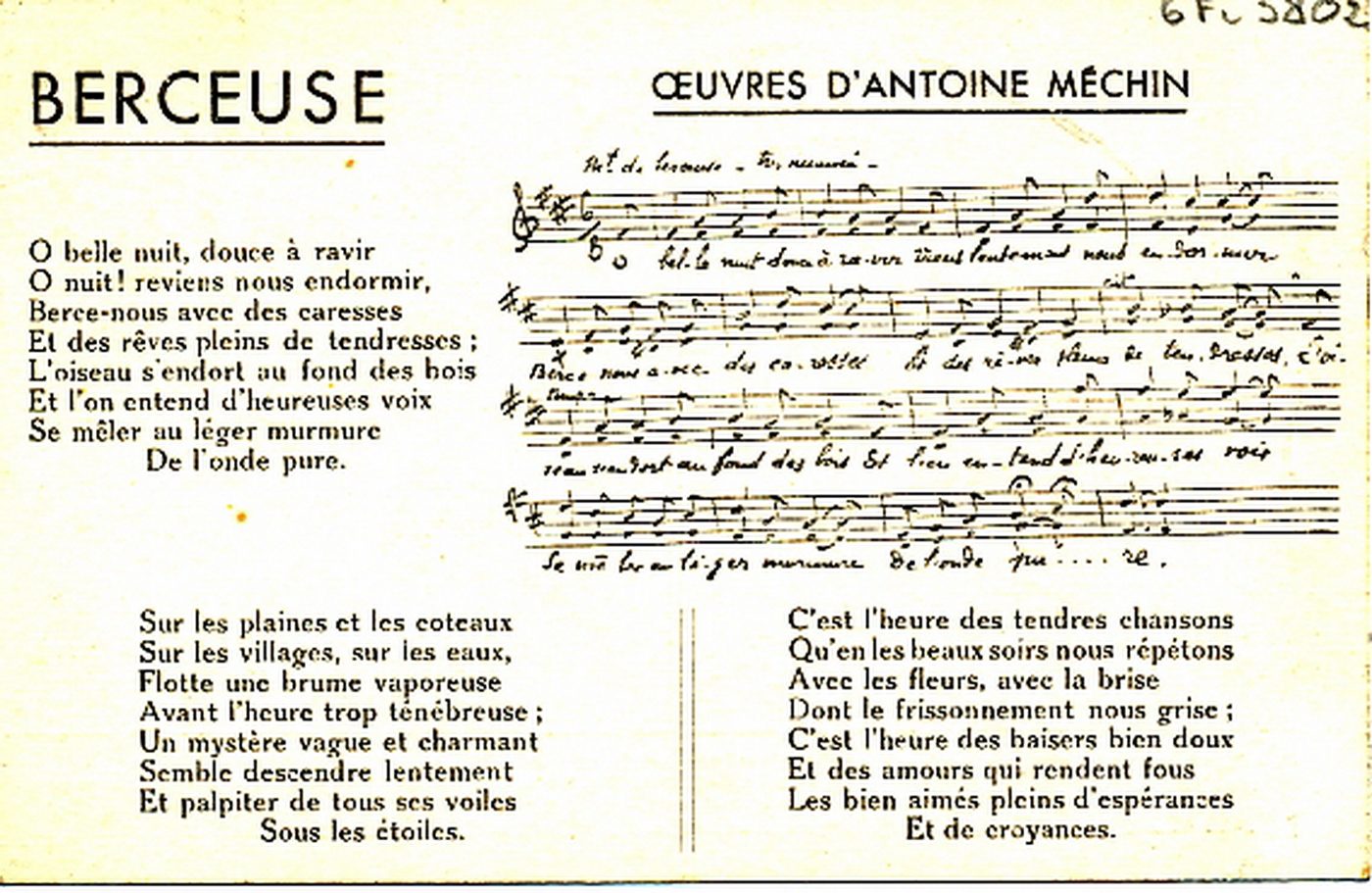 Berceuse. Oeuvres d'Antoine Méchin.