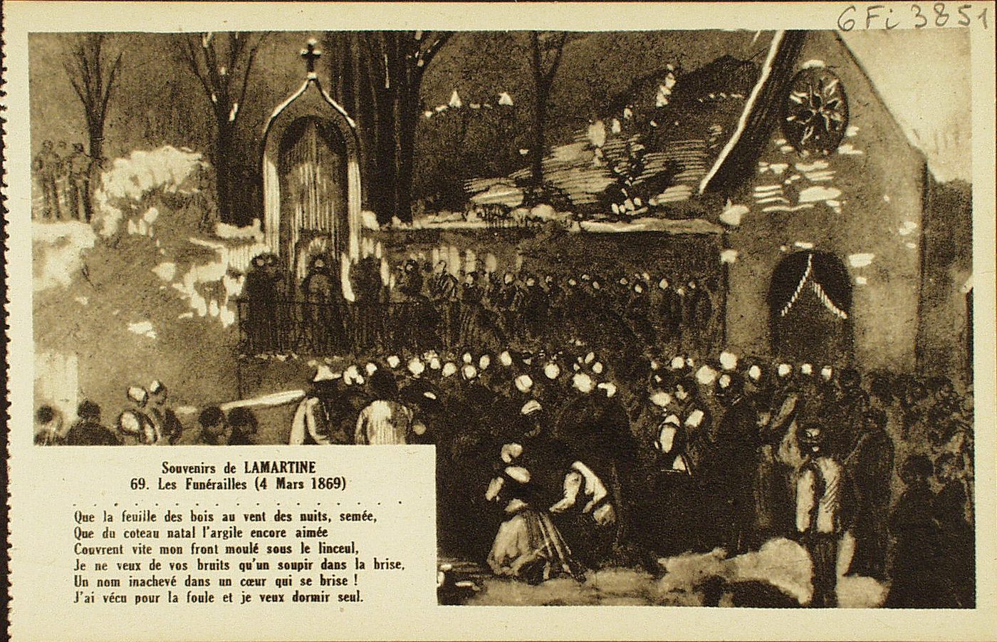 Souvenirs de Lamartine. Les funérailles (4 mars 1869).