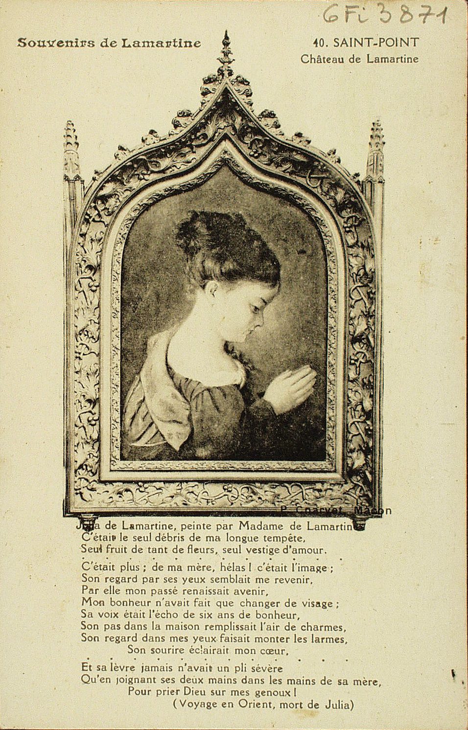 Souvenirs de Lamartine. Saint-Point. Château de Lamartine.