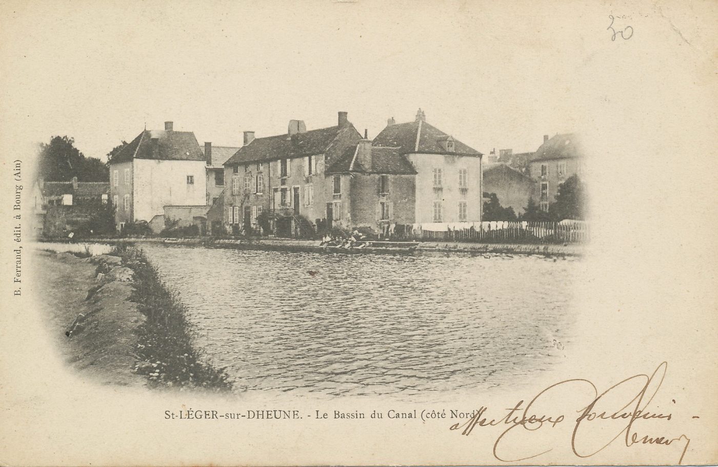 Saint-Léger-sur-Dheune. Le bassin du canal (côté Nord)