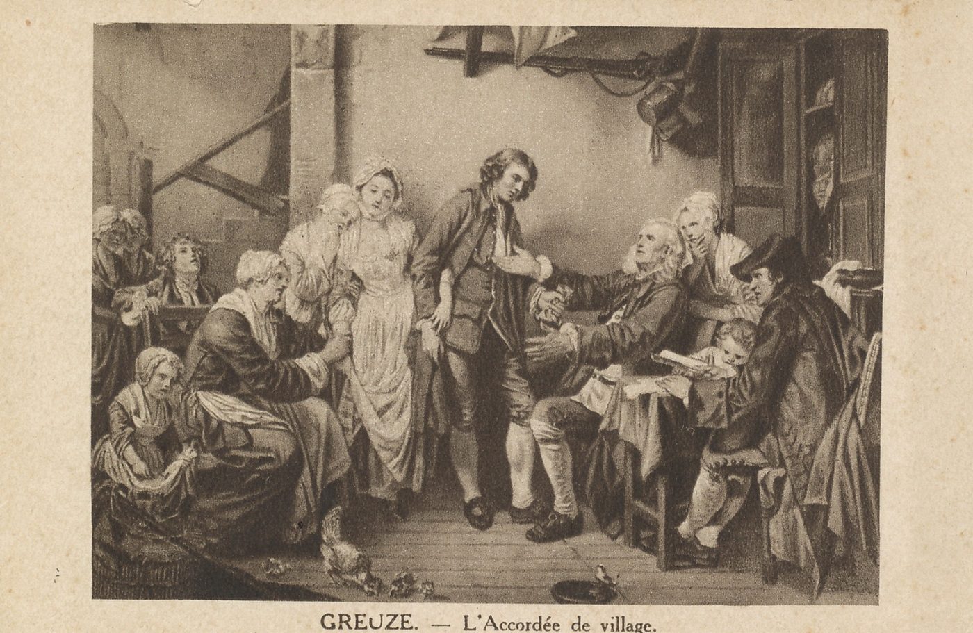 Greuze. L'accordée de village.