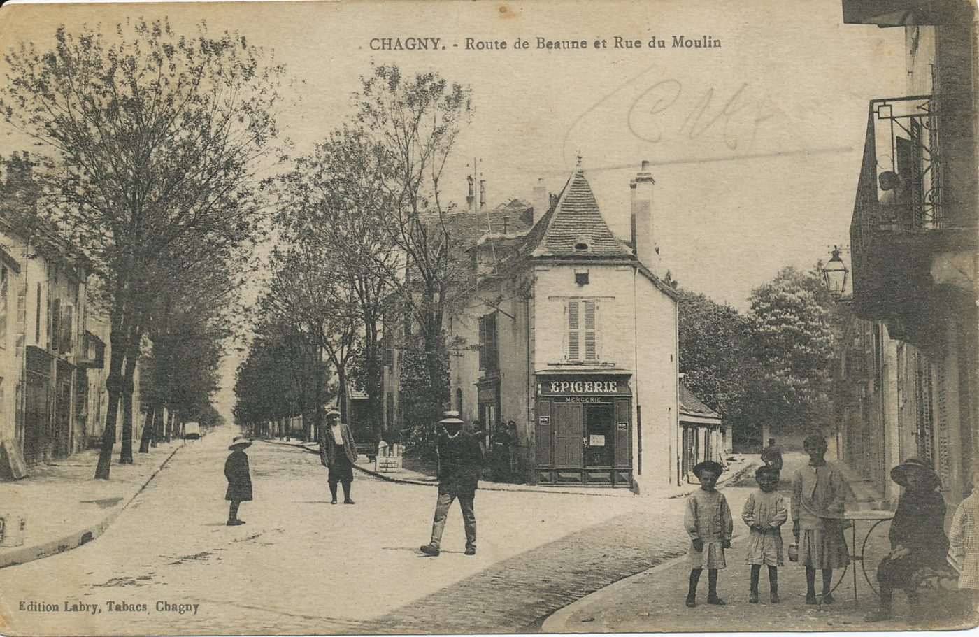 Chagny. Route de Beaune et rue du Moulin.