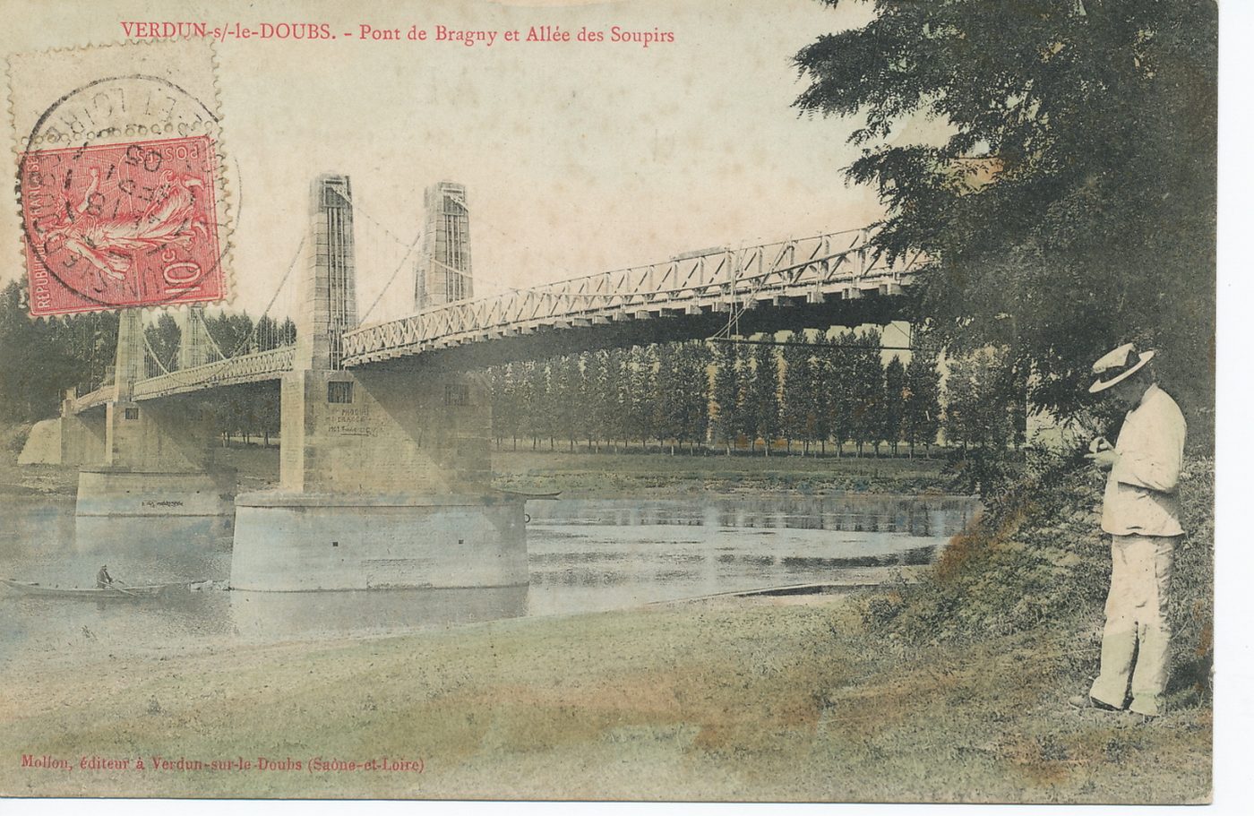Verdun-sur-le-Doubs. Pont de Bragny et allée des soupirs.