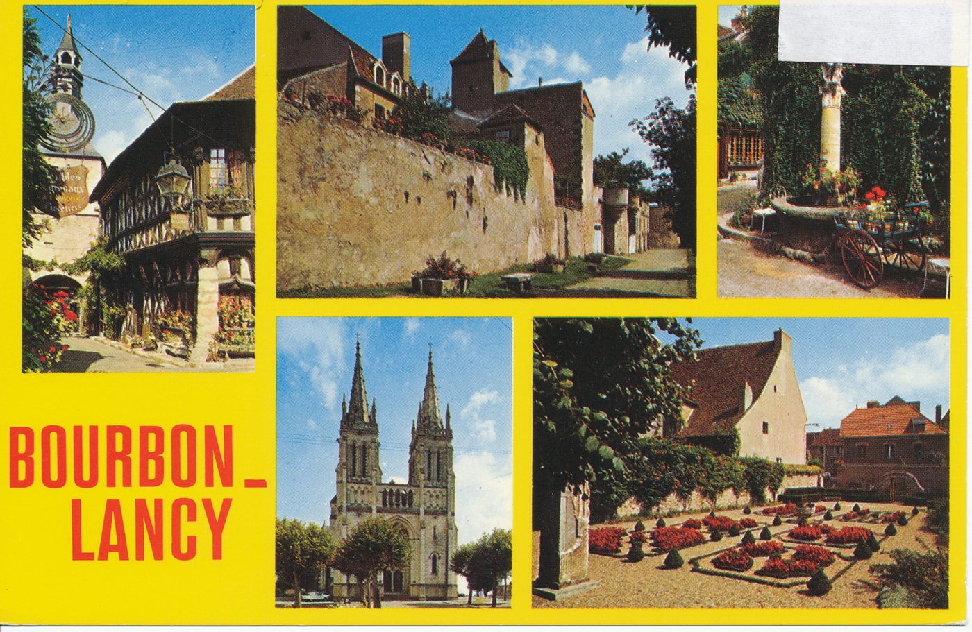 Bourbon-Lancy. La maison de bois (15e s.)., les remparts, la fontaine Sévigné, l'église, le jardin à la française.
