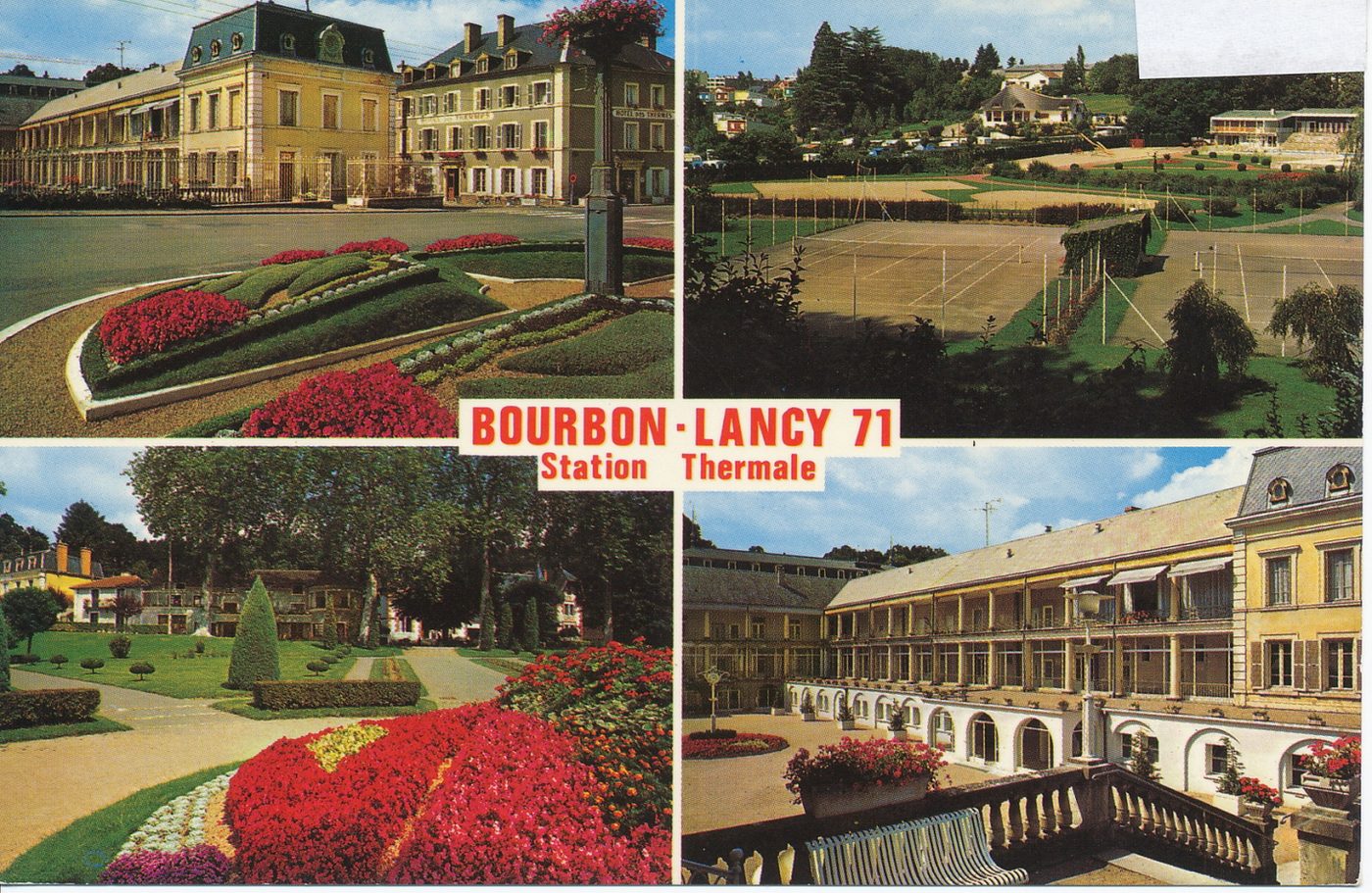 Bourbon-Lancy. Station thermale. Les thermes et place d'Aligre, centre de loisirs, le parc, l'établissement thermal.