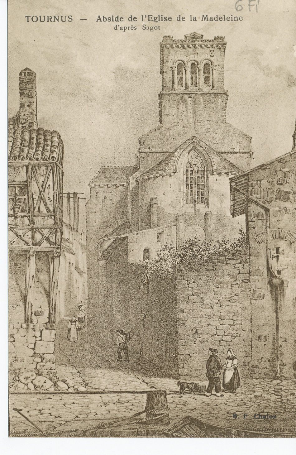 Tournus. Abside de l'église de la Madeleine d'après Sagot.