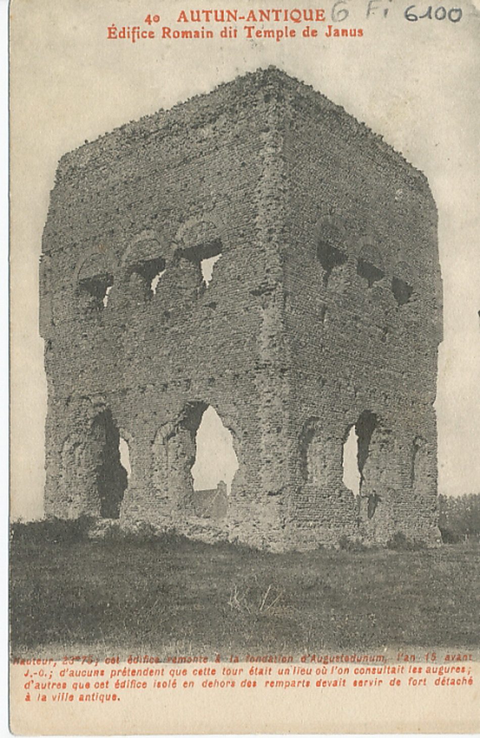 Autun antique. Edifice romain dit Temple de Janus.