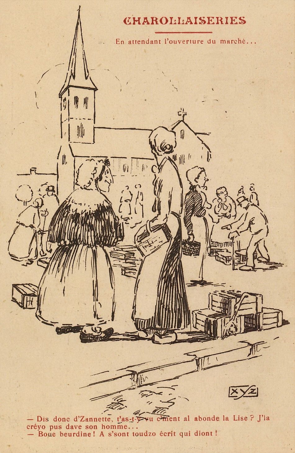 Charollaiseries : En attendant l'ouverture du marché.