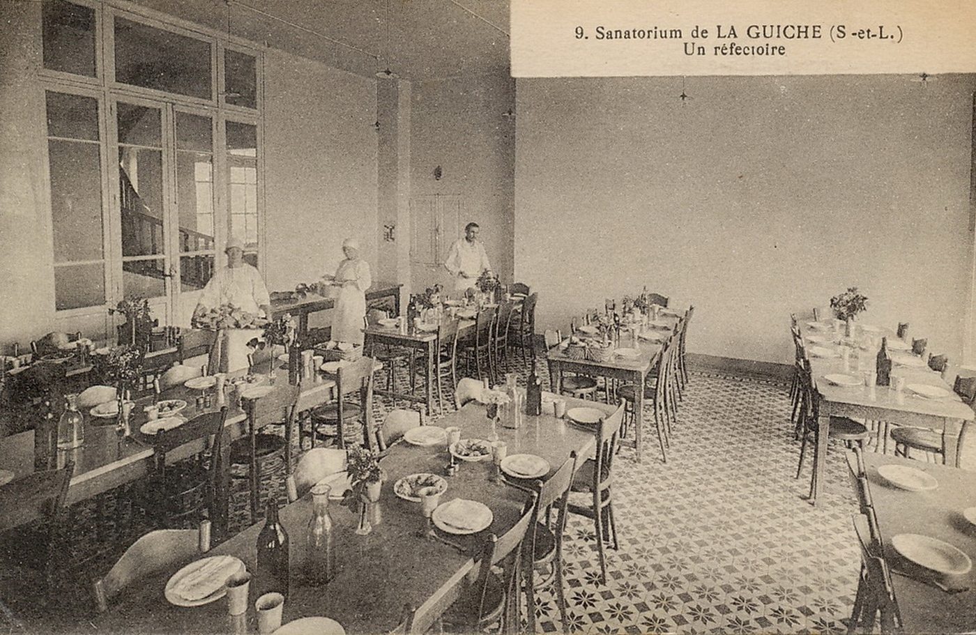 Sanatorium de la Guiche. Un réfectoire.