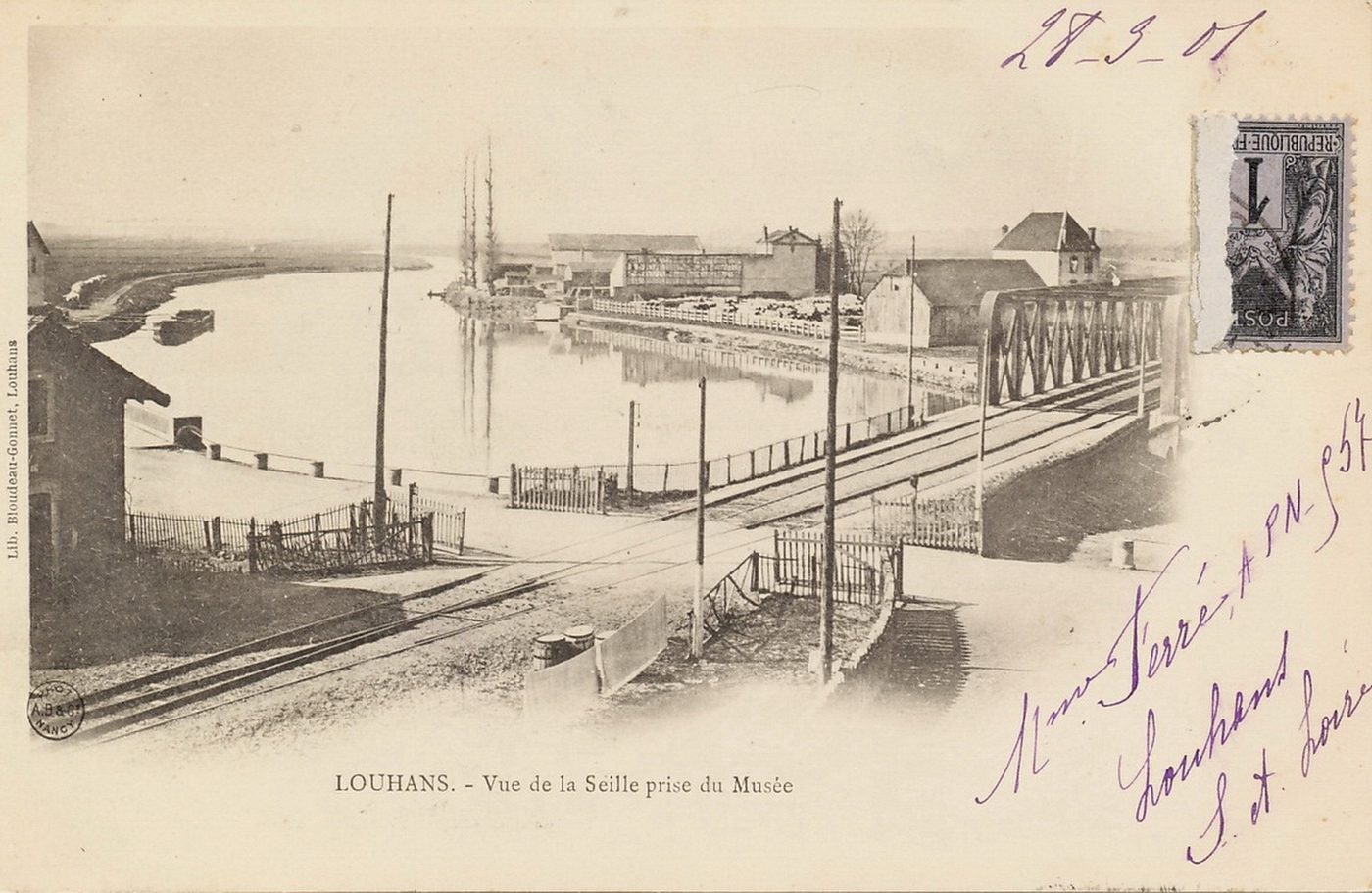 Louhans. Vue de la Seille prise du musée.
