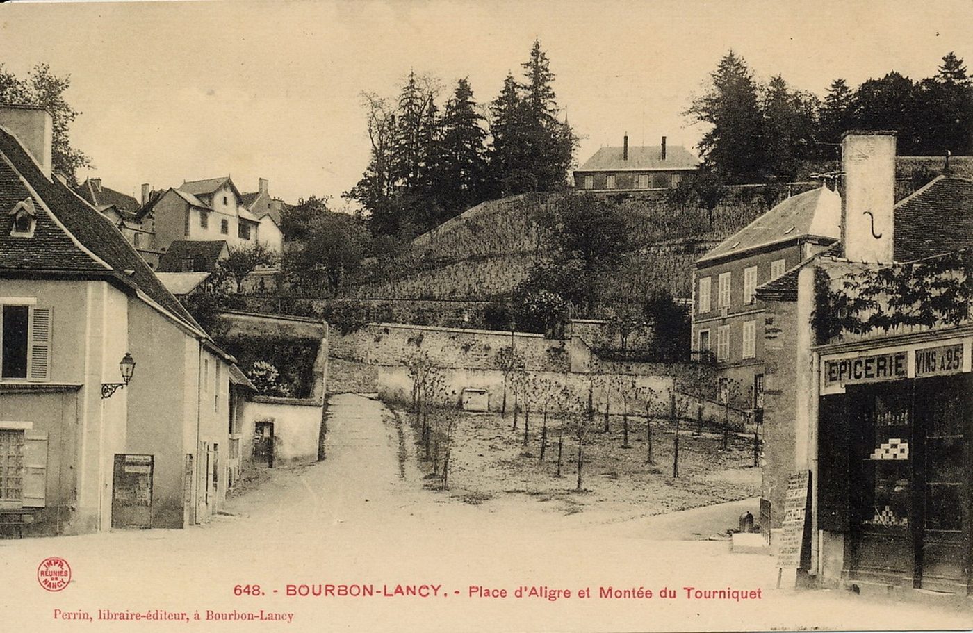 Bourbon-Lancy. Place d'Aligre et montée du Tourniquet.