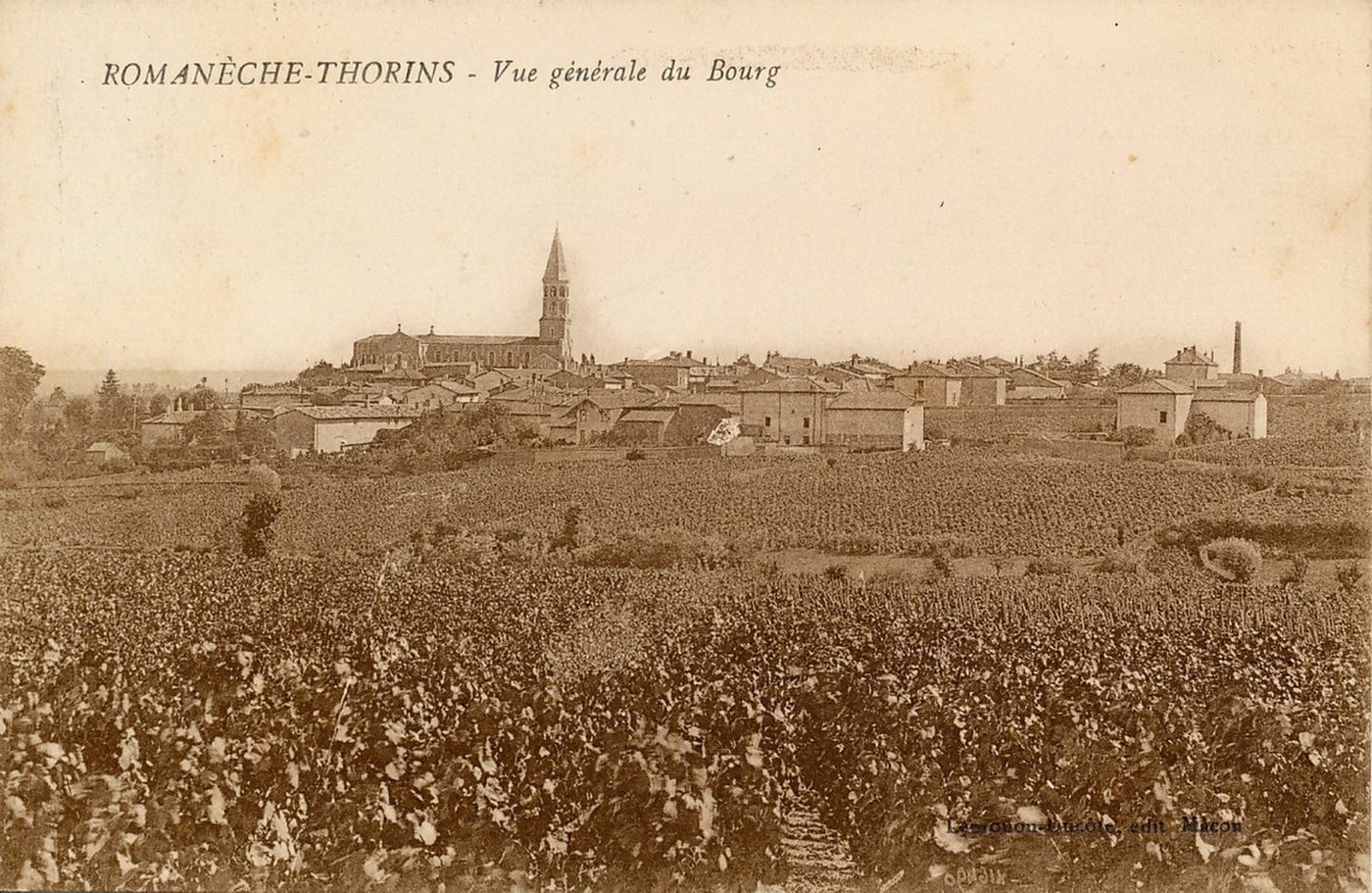 Romanèche-Thorins. Vue générale du bourg.