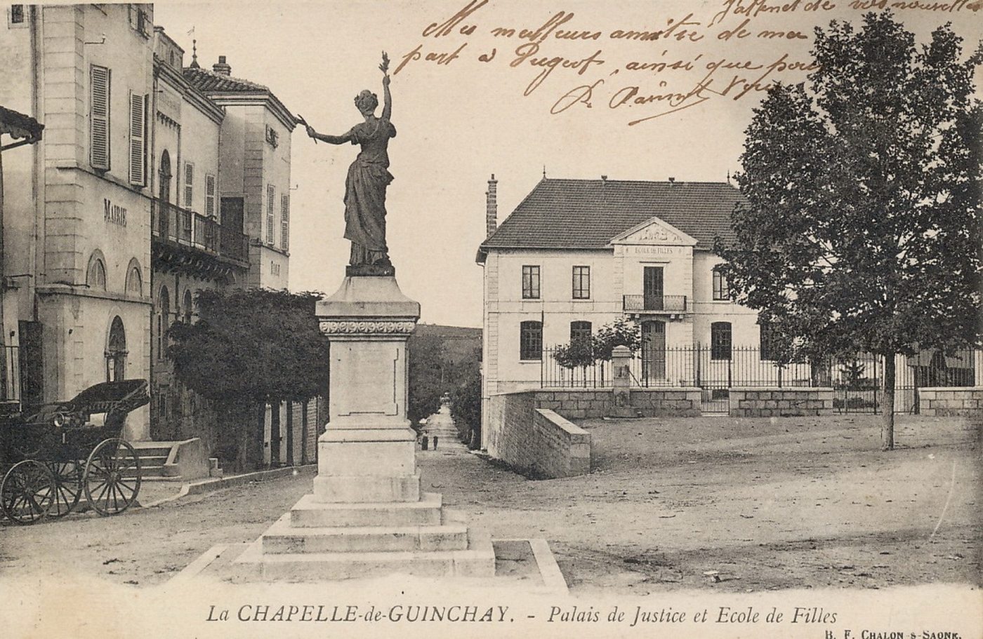 La Chapelle-de-Guinchay. Palais de justice et école de jeunes filles.