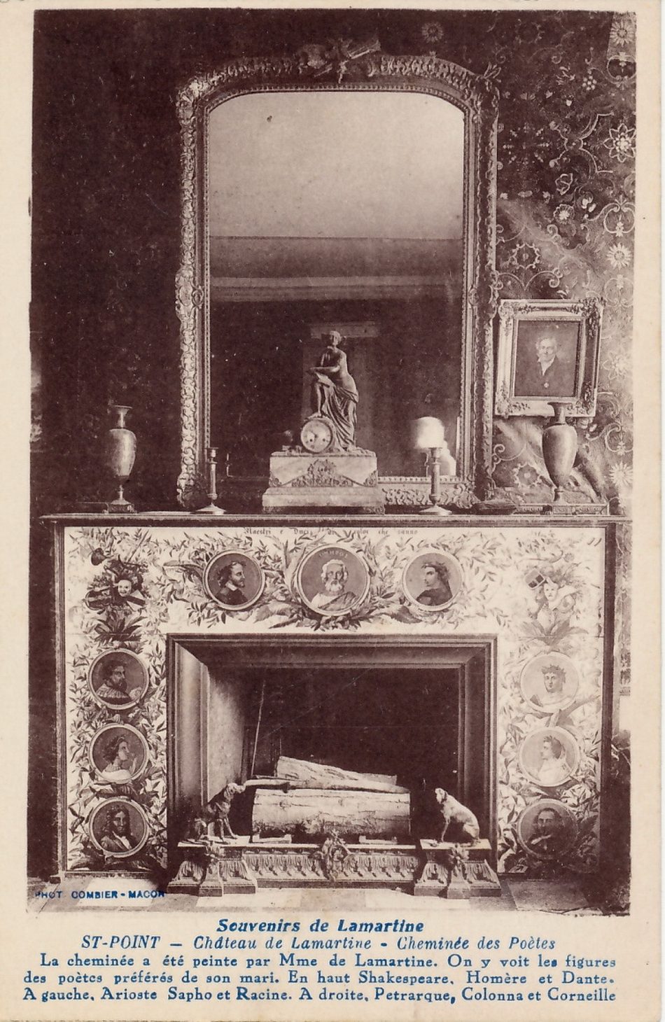 Saint-Point. Château de Lamartine. Cheminée des poètes.