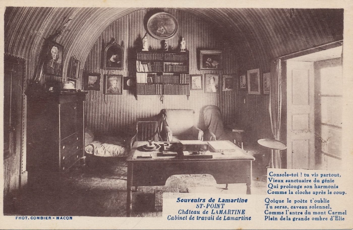 Souvenirs de Lamartine, Saint-Point. Château de Lamartine, cabinet de travail de Lamartine.