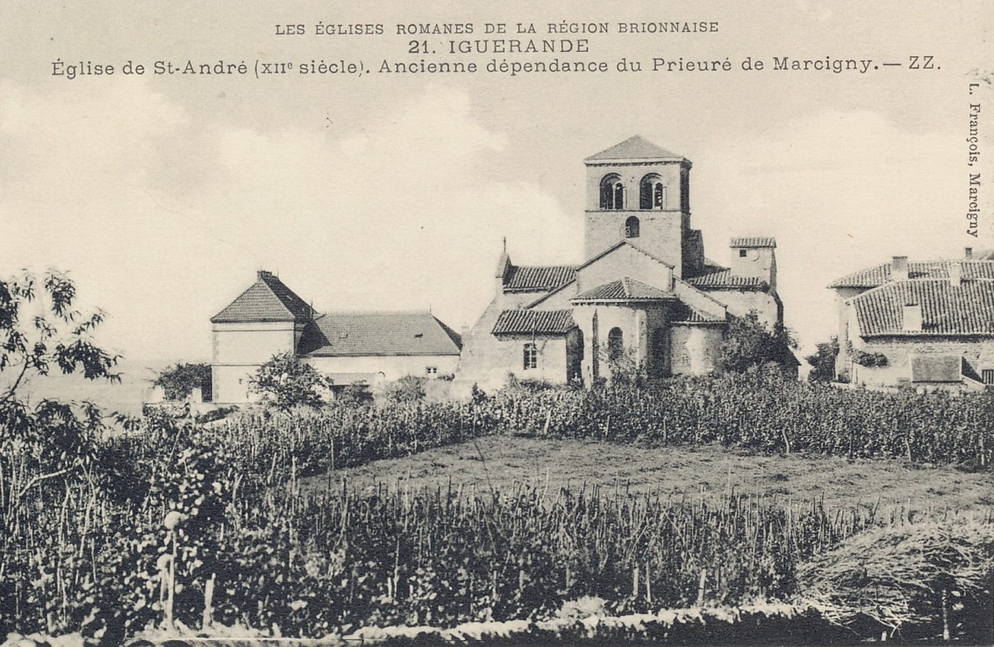 Iguerande.- Eglise de Saint-André (XIIe siècle). Ancienne dépendance du prieuré de Marcigny.