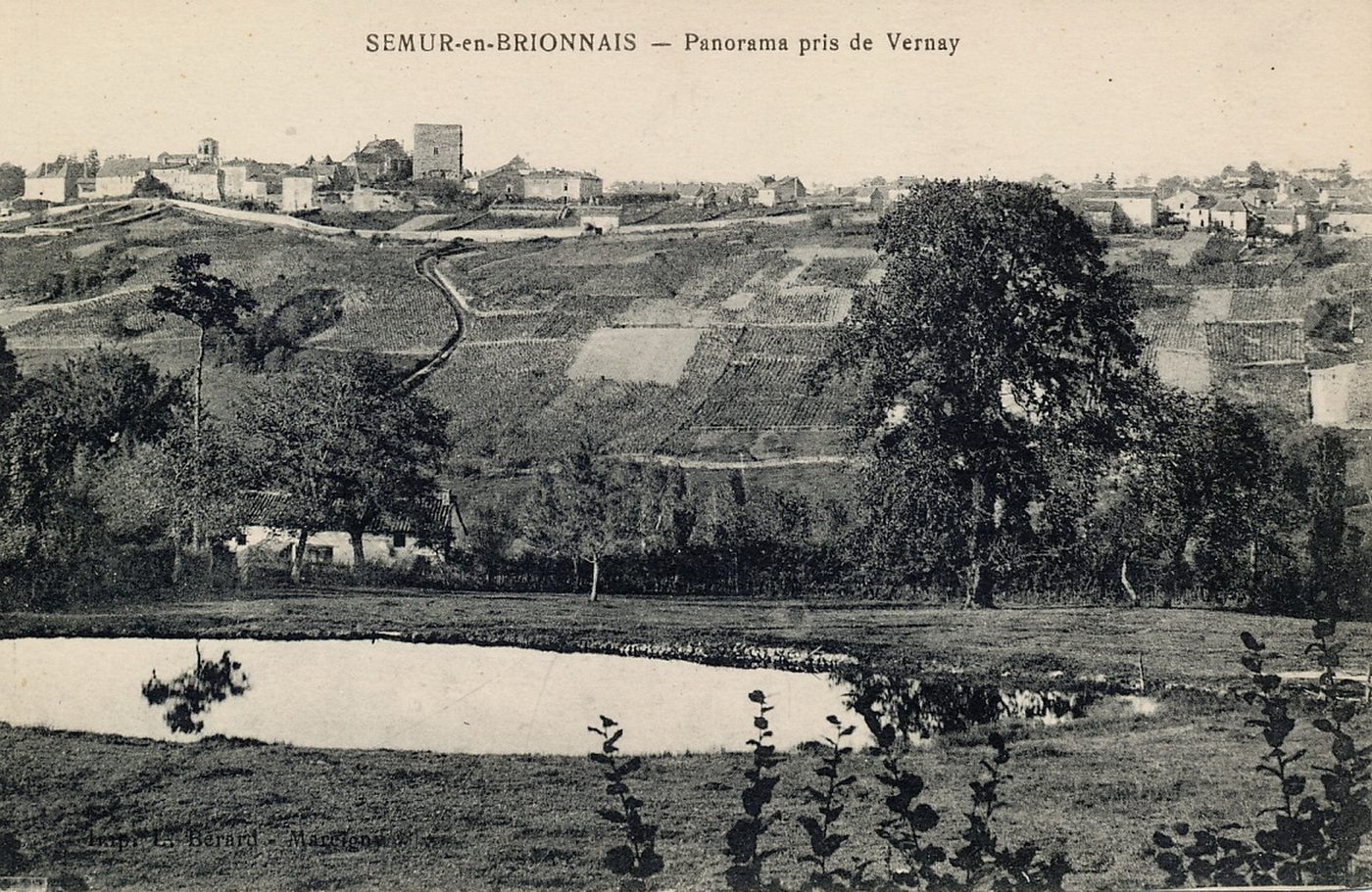 Semur-en-Brionnais. Panorama pris de Vernay.