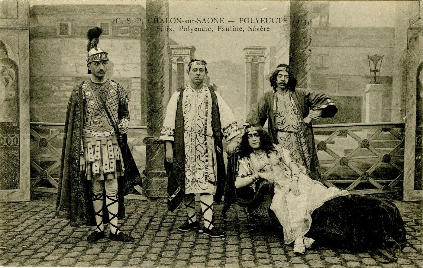 Chalon-sur-Saône, 1913. Polyeucte. Félix, Polyeucte, Pauline, Sévère.