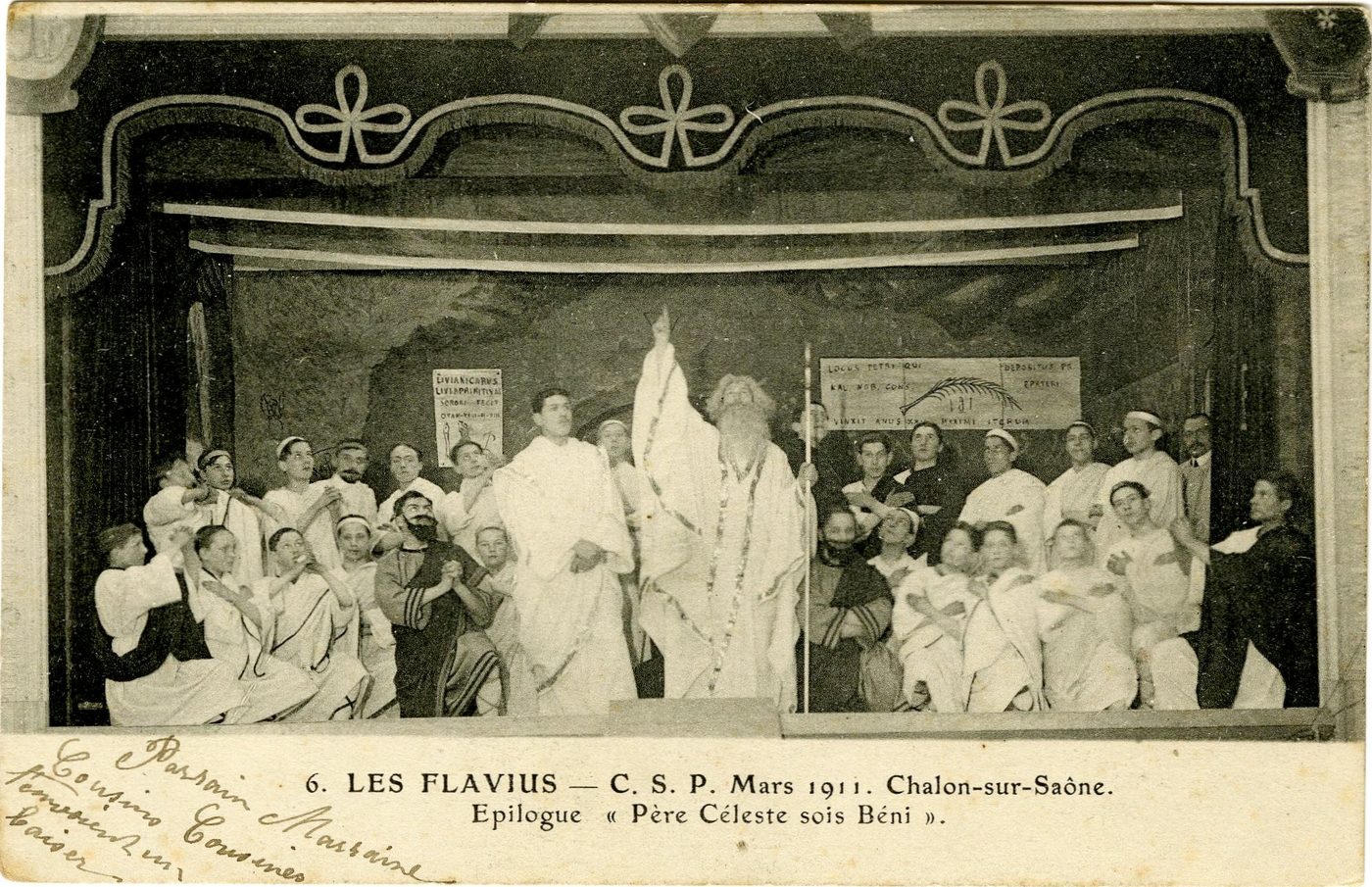 Chalon-sur-Saône, mars 1911. 6. Les Flavius, Epilogue "Père Céleste sois béni".